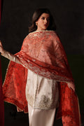 Emaan Adeel Poise S0517 embroidered raw silk suit in ivory — upper-back view