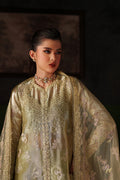 Emaan Adeel Zelie S0520 embroidered mesoury suit in pale yellow green — upper-body view