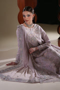 Emaan Adeel MIRA S0446 chiffon outfit in lilac — seated view
