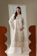 Emaan Adeel ELOSIE S0450 chiffon outfit in ivory — front view