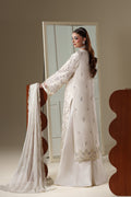 Emaan Adeel ELOSIE S0450 chiffon outfit in ivory — back view