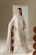 Emaan Adeel ELOSIE S0450 chiffon outfit in ivory — front view