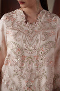 Emaan Adeel LUMI S0448 chiffon outfit in blush pink — embroidery close-up