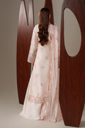 Emaan Adeel LUMI S0448 chiffon outfit in blush pink — back view