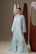 Emaan Adeel ARIA S0449 chiffon outfit in pale blue — front view
