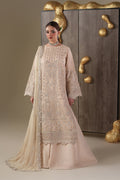 Emaan Adeel CAMALLIE chiffon outfit in ivory — front view