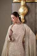 Emaan Adeel CAMALLIE chiffon outfit in ivory — upper-body view