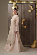 Emaan Adeel CAMALLIE chiffon outfit in ivory — side view