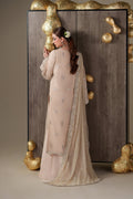 Emaan Adeel CAMALLIE chiffon outfit in ivory — back view
