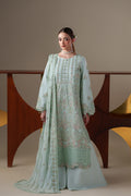 Emaan Adeel ORLA S0444 chiffon outfit in pale mint green — front view