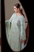 Emaan Adeel ORLA S0444 chiffon outfit in pale mint green — upper-body view