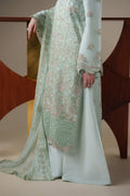 Emaan Adeel ORLA S0444 chiffon outfit in pale mint green — hem detail
