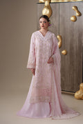 Emaan Adeel LUNE S0451 chiffon outfit in blush pink — front view