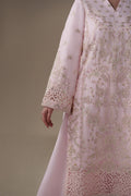 Emaan Adeel LUNE S0451 chiffon outfit in blush pink — hem detail
