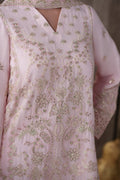 Emaan Adeel LUNE S0451 chiffon outfit in blush pink — embroidery close-up