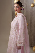 Emaan Adeel LUNE S0451 chiffon outfit in blush pink — upper-back view