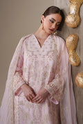 Emaan Adeel LUNE S0451 chiffon outfit in blush pink — upper-body view