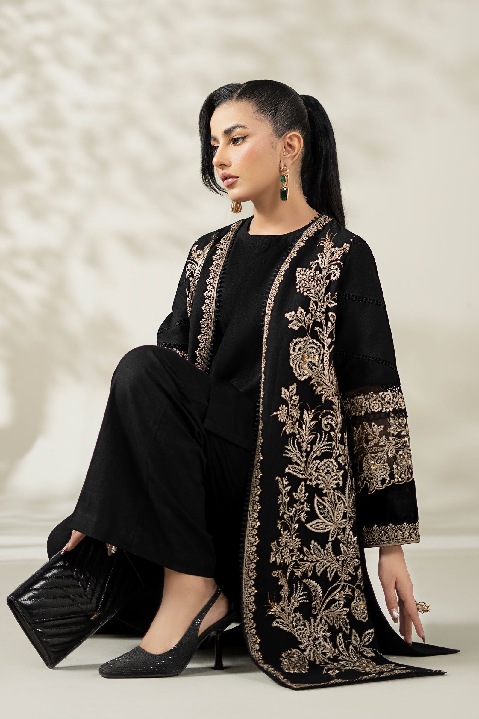 Maria B | Pre Fall Dresses | 3 Piece Embroidered Khaddar Suit ZG