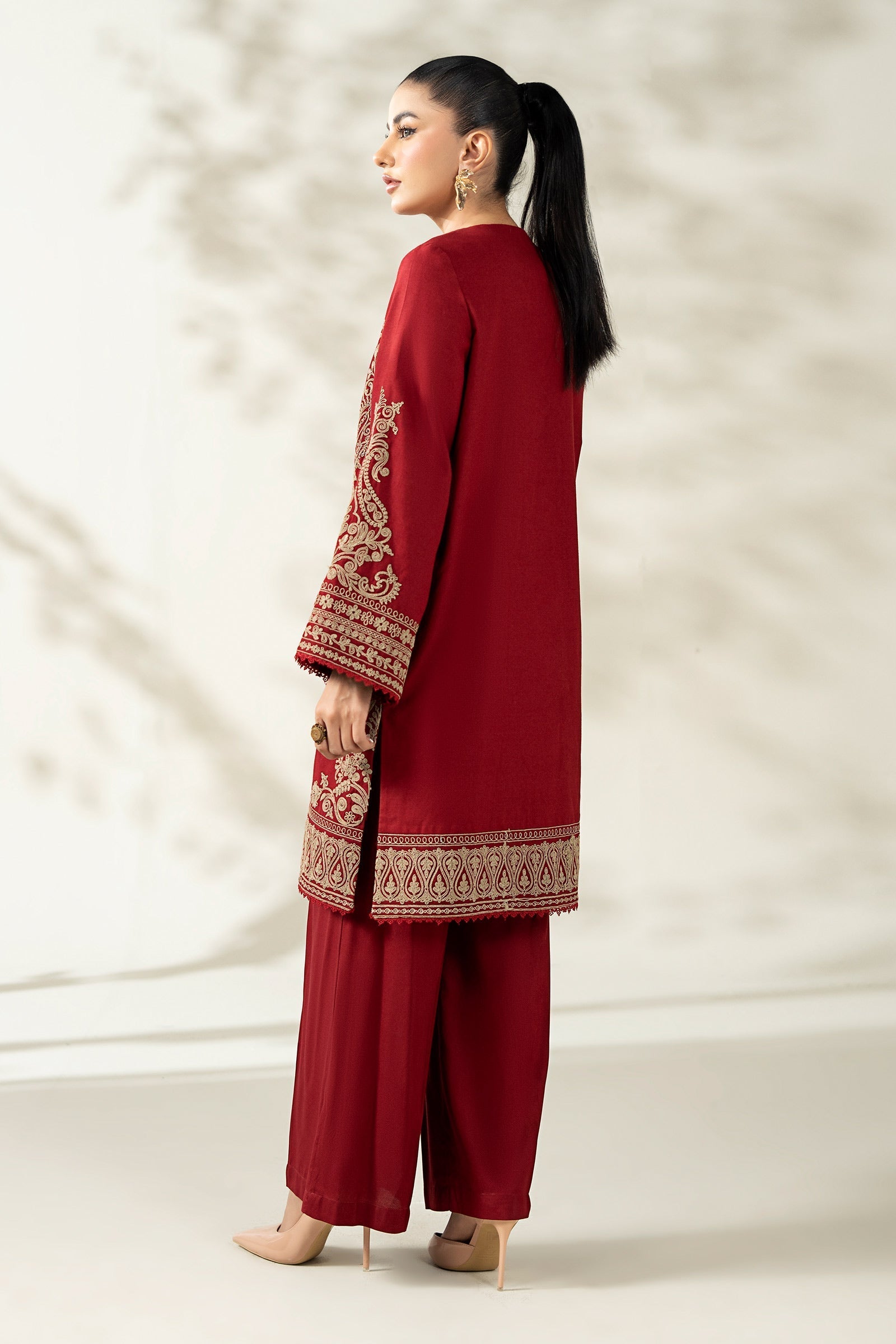 Maria B | Pre Fall Dresses | 3 Piece Embroidered Khaddar Suit ZB