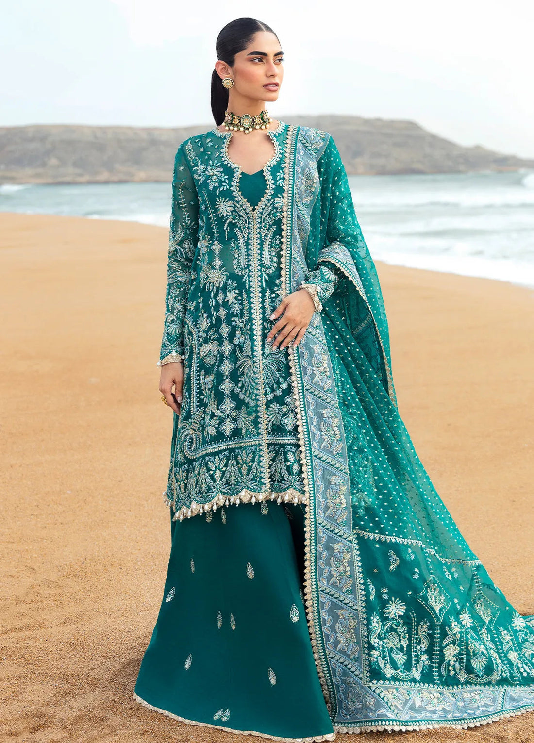 Dastangoi by Afrozeh Wedding Formals 3Pc Suit AWE-02 Firdaus - House Of Hania