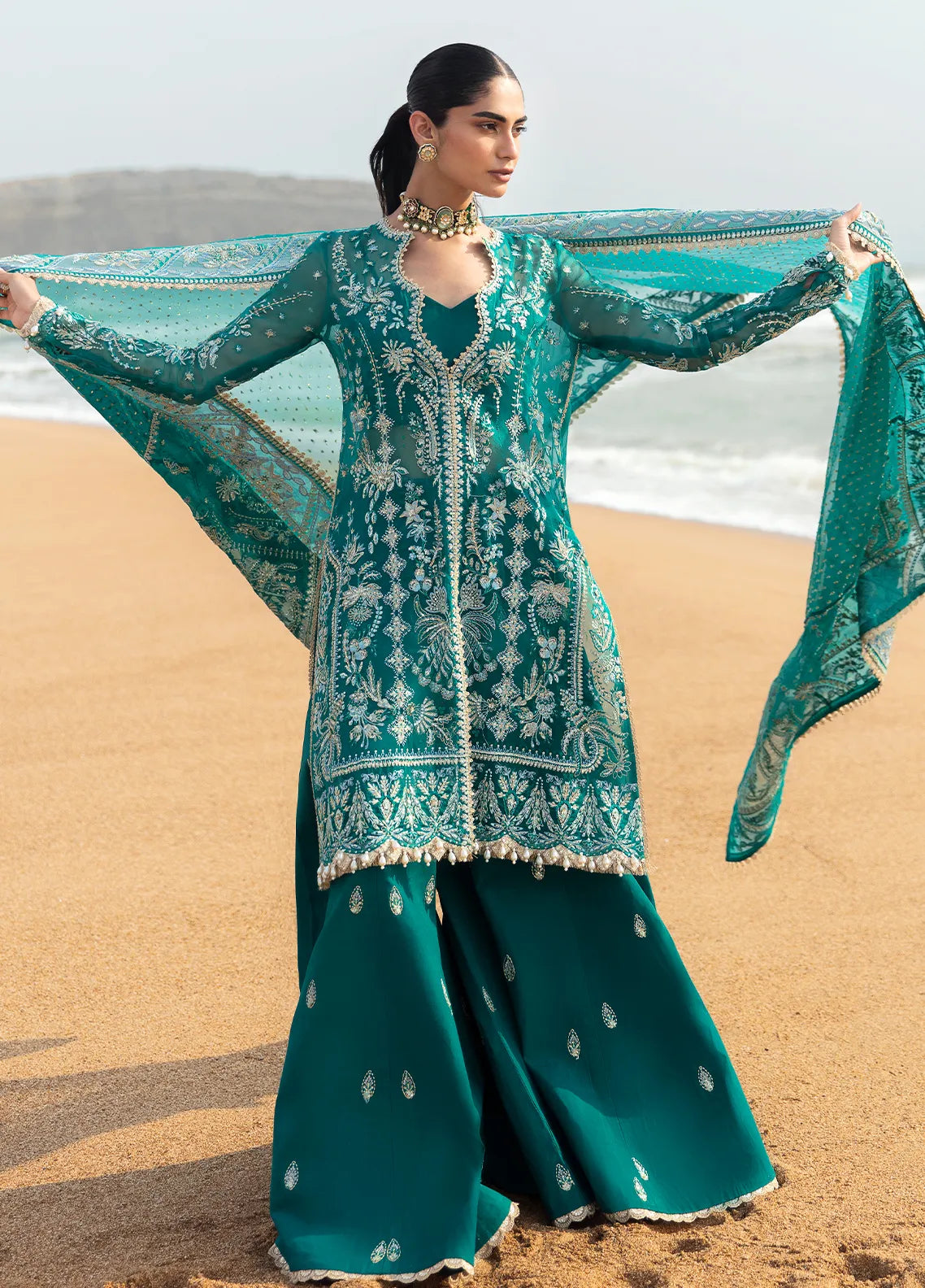 Dastangoi by Afrozeh Wedding Formals 3Pc Suit AWE-02 Firdaus - House Of Hania