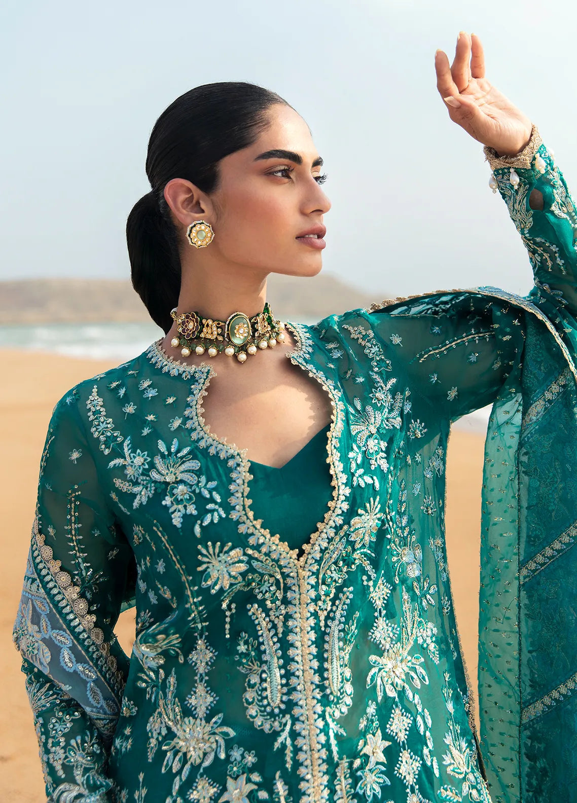 Dastangoi by Afrozeh Wedding Formals 3Pc Suit AWE-02 Firdaus - House Of Hania