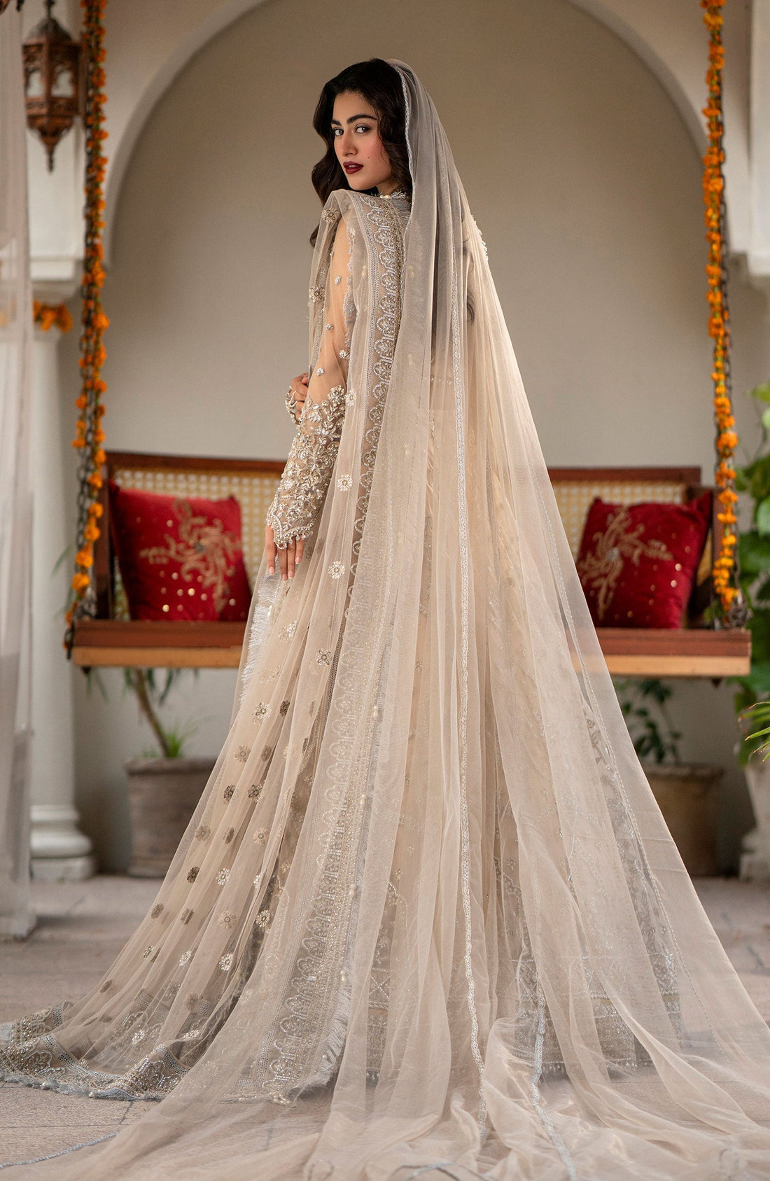 Zarin by Eleshia Embroidered Net 3Pc Suit D-03 Elayne - House Of Hania