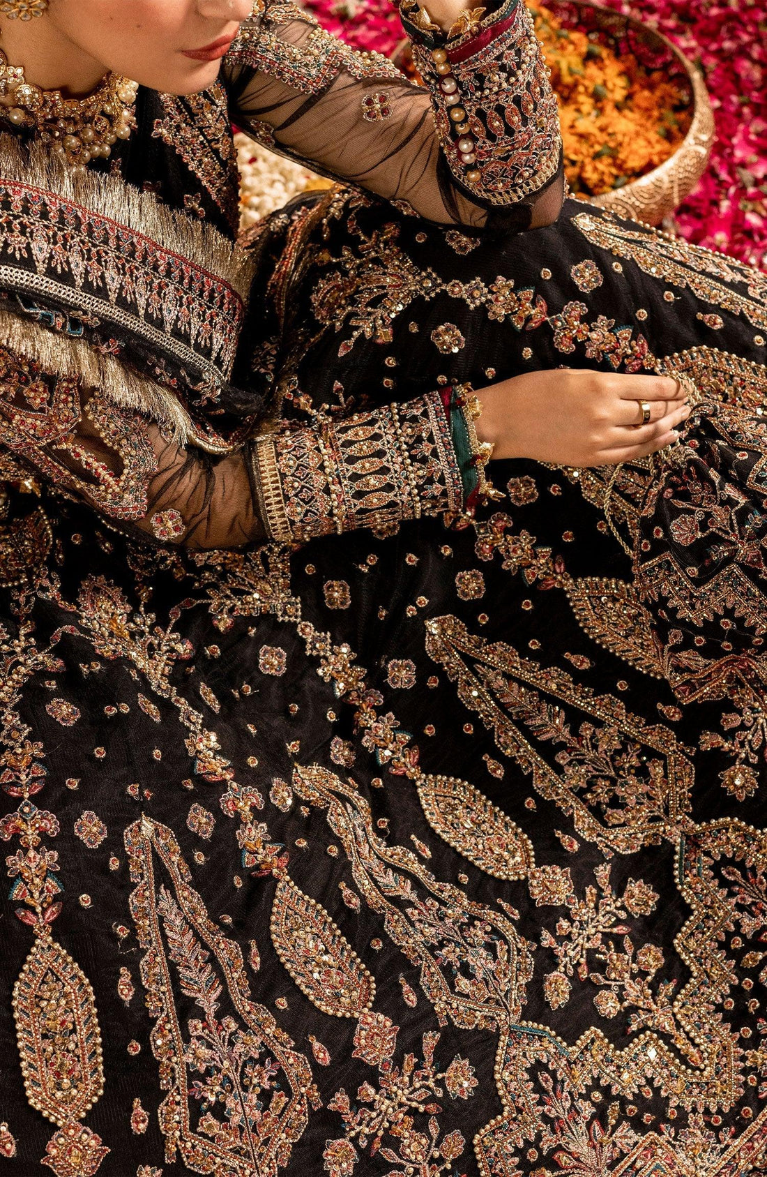 Zarin by Eleshia Embroidered Net 3Pc Suit D-09 Kamila - House Of Hania