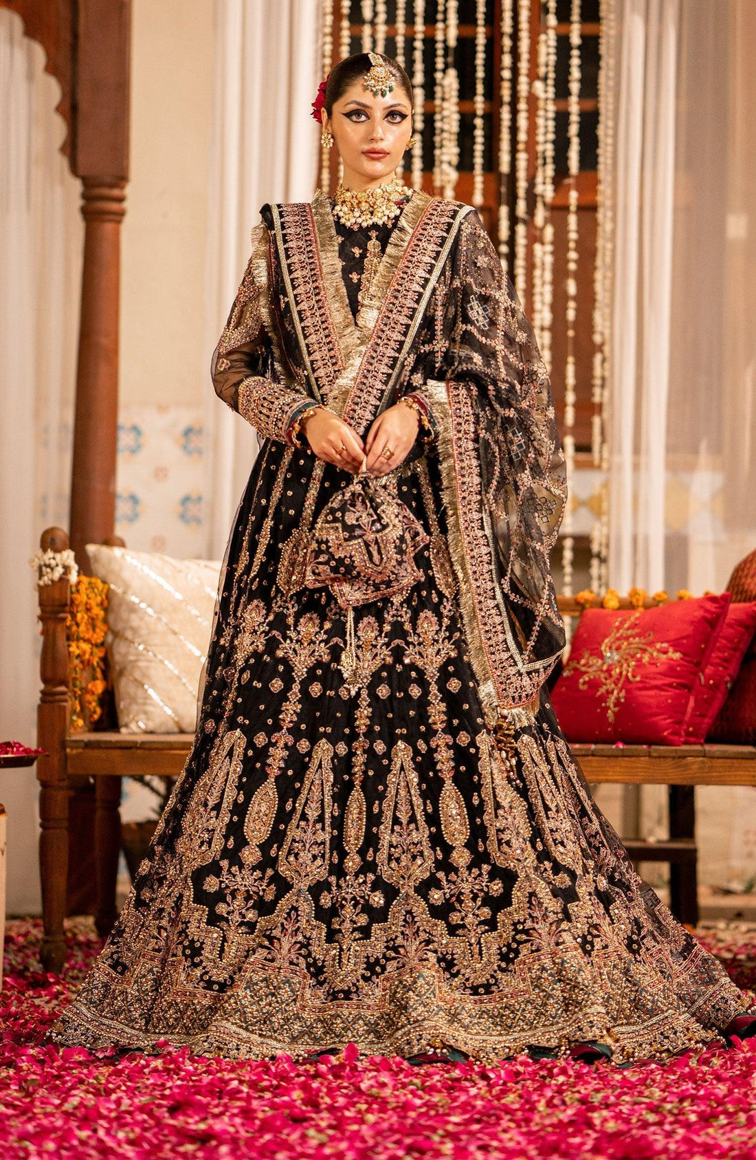 Zarin by Eleshia Embroidered Net 3Pc Suit D-09 Kamila - House Of Hania