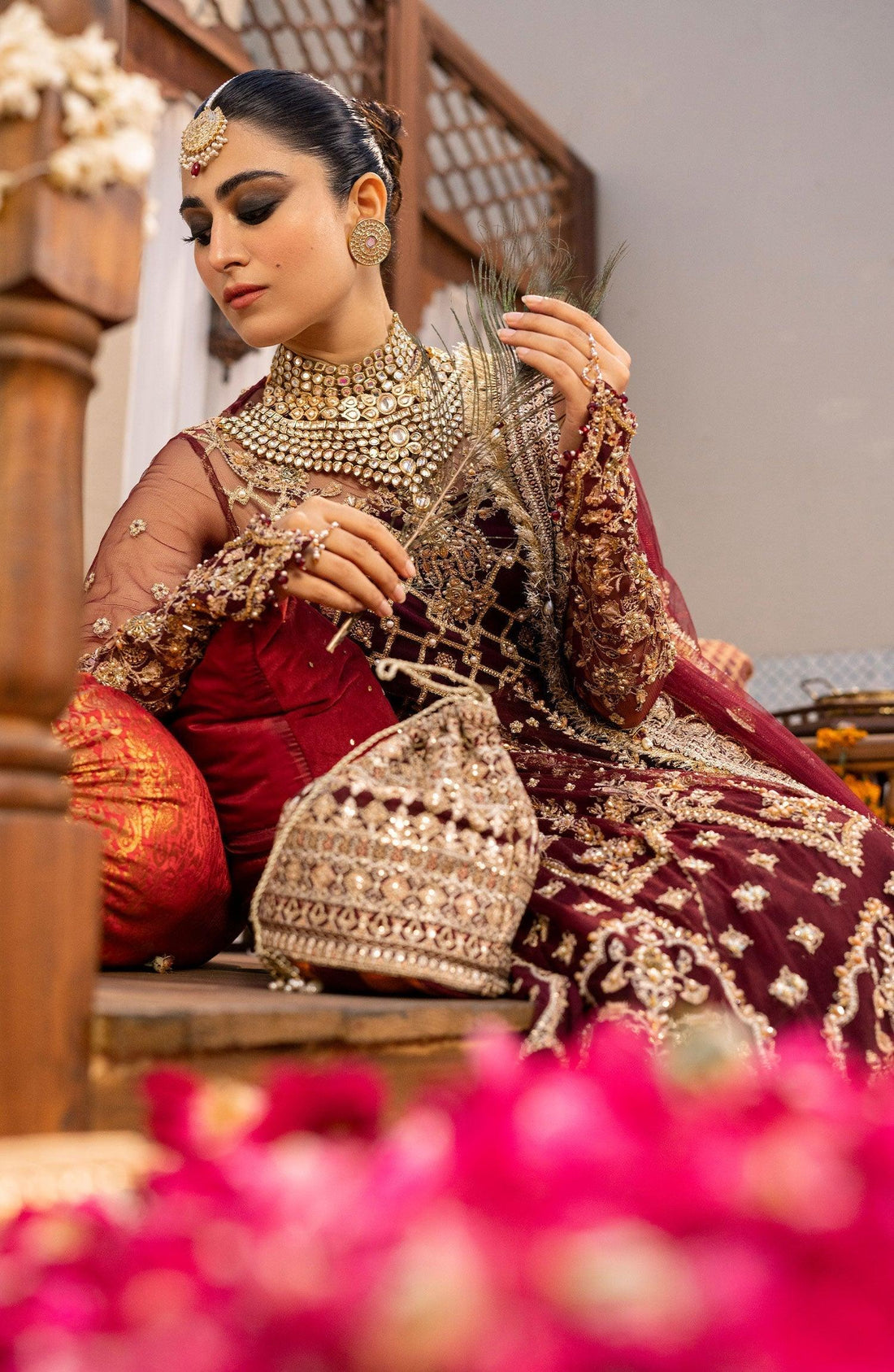 Zarin by Eleshia Embroidered Net 3Pc Suit D-10 Avyanna - House Of Hania