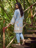 Dhanak | Casual Pret | BLUE LAWN 2PCS EMBROIDERED KURTA WITH TROUSER - House Of Hania