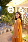 Dhanak | Casual Pret | MUSTARD 2PCS EMBROIDERED KURTA WITH TROUSER - House Of Hania