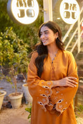Dhanak | Casual Pret | MUSTARD 2PCS EMBROIDERED KURTA WITH TROUSER - House Of Hania