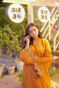 Dhanak | Casual Pret | MUSTARD 2PCS EMBROIDERED KURTA WITH TROUSER - House Of Hania