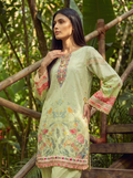 Dhanak | Casual Pret | NEON GREEN LAWN 2PCS EMBROIDERED KURTA WITH TROUSER - House Of Hania