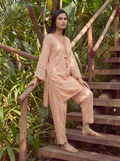 Dhanak | Casual Pret | ORANGE LAWN 2PCS EMBROIDERED KURTA WITH TROUSER - House Of Hania