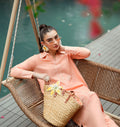Dhanak | Casual Pret | PEACH 2PCS EMBROIDERED KURTA WITH TROUSER - House Of Hania