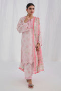 Dhanak | Casual Pret | PINK COTTON JACQUARD 2PCS EMBROIDERED KURTA WITH TROUSER - House Of Hania