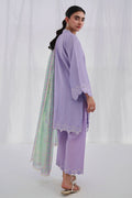 Dhanak | Casual Pret | PURPLE COTTON JACQUARD 2PCS EMBROIDERED KURTA WITH TROUSER - House Of Hania