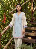 Dhanak | Casual Pret | SKY BLUE LAWN 2PCS EMBROIDERED KURTA WITH TROUSER - House Of Hania