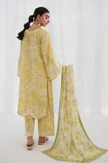 Dhanak | Casual Pret | YELLOW COTTON JACQUARD 2PCS EMBROIDERED KURTA WITH TROUSER - House Of Hania