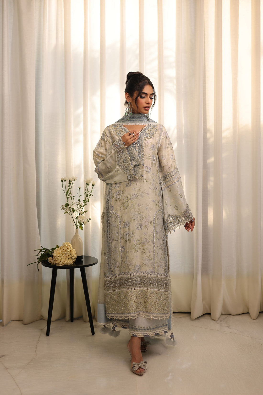 Dhanak | DHANAK COUTURE | Fleur:  SS24HF-3013 SKY BLUE 3Pcs - House Of Hania