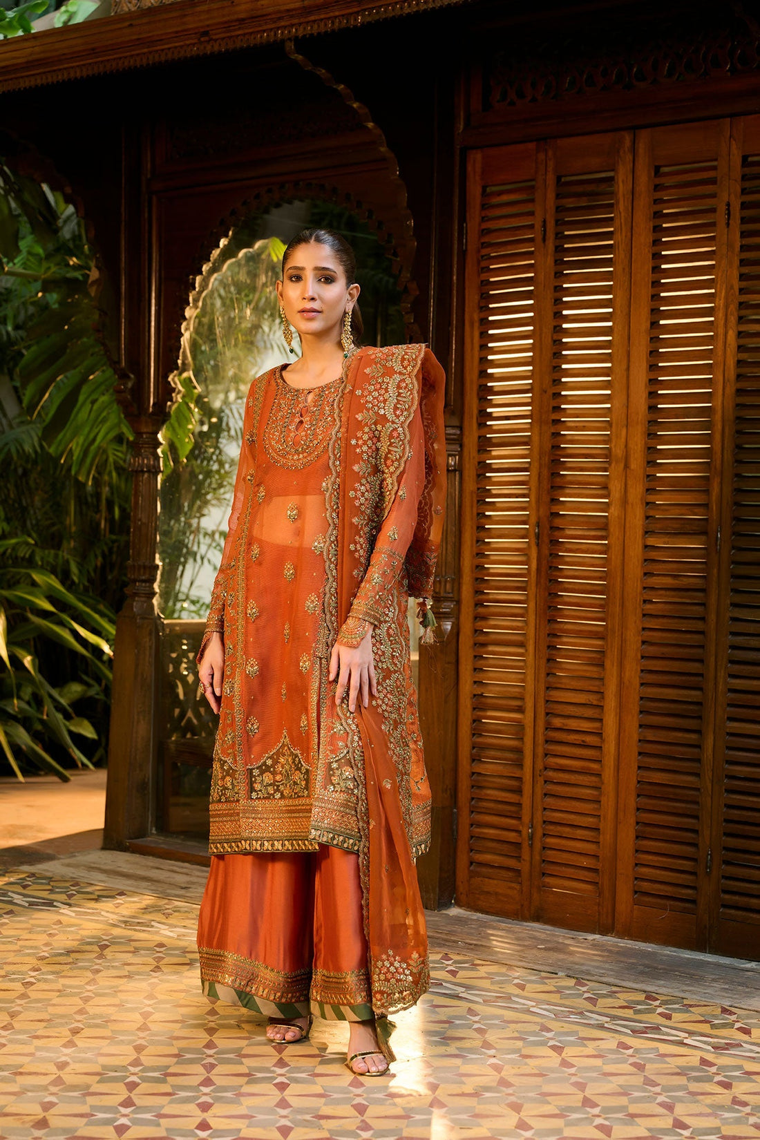 Dhanak | DHANAK COUTURE | HF-3001 RUST 3Pcs - House Of Hania