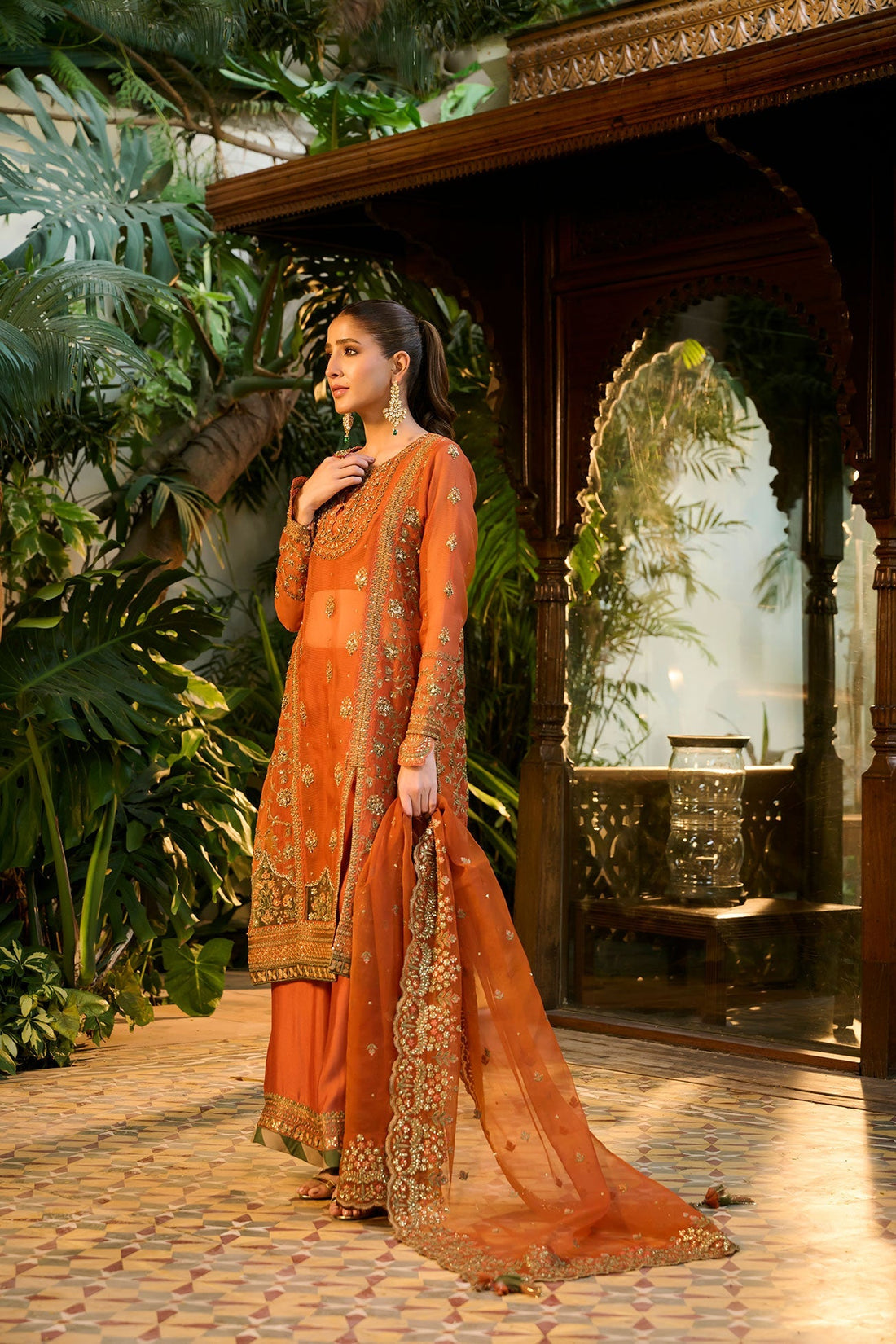 Dhanak | DHANAK COUTURE | HF-3001 RUST 3Pcs - House Of Hania