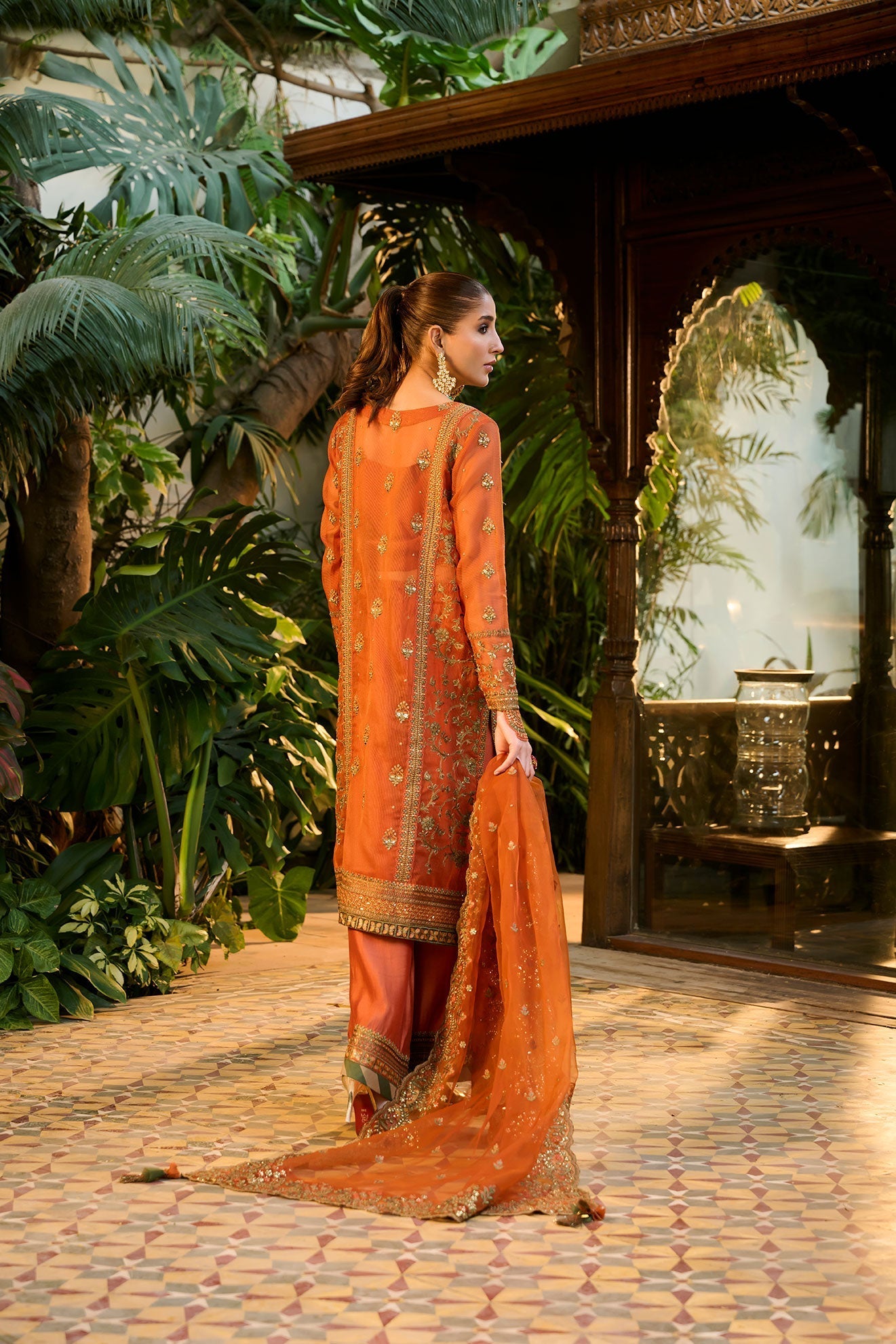 Dhanak | DHANAK COUTURE | HF-3001 RUST 3Pcs - House Of Hania