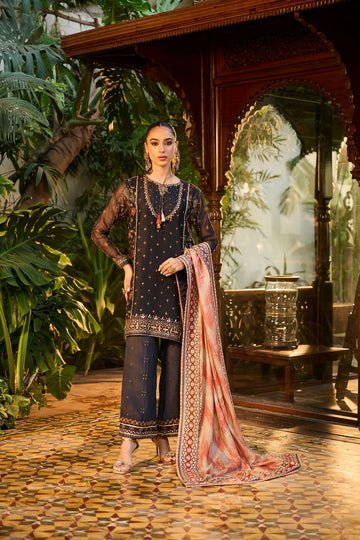 Dhanak | DHANAK COUTURE | HF-3005 NAVY BLUE 3Pcs - House Of Hania