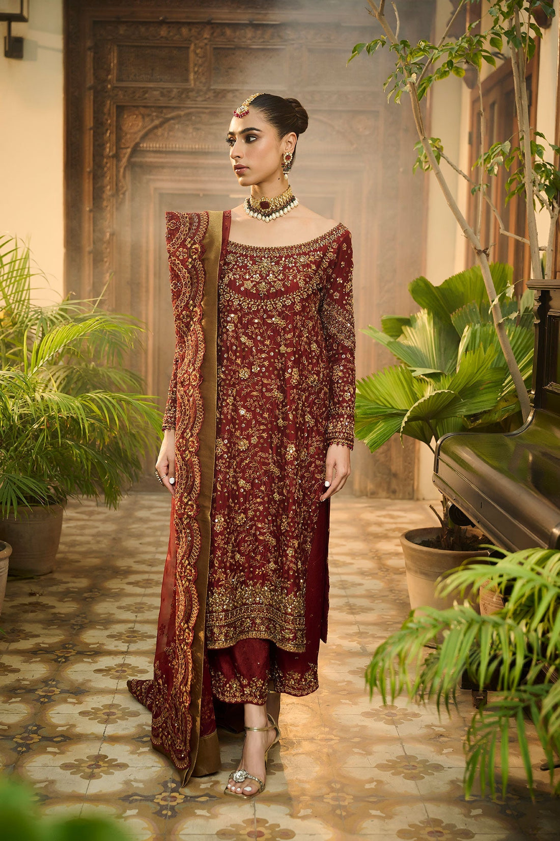 Dhanak | DHANAK COUTURE | HF-3009 RED 3Pcs - House Of Hania