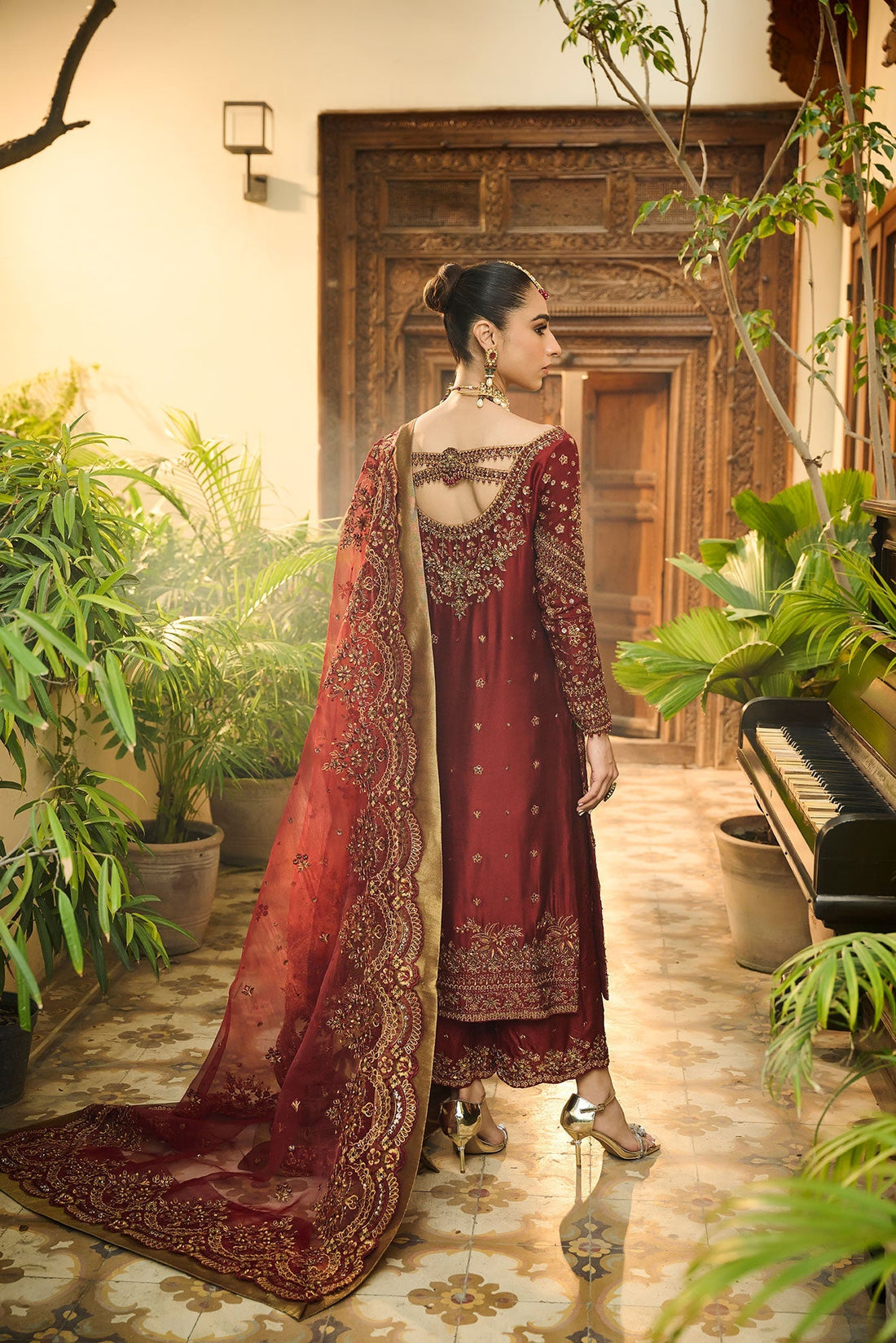 Dhanak | DHANAK COUTURE | HF-3009 RED 3Pcs - House Of Hania