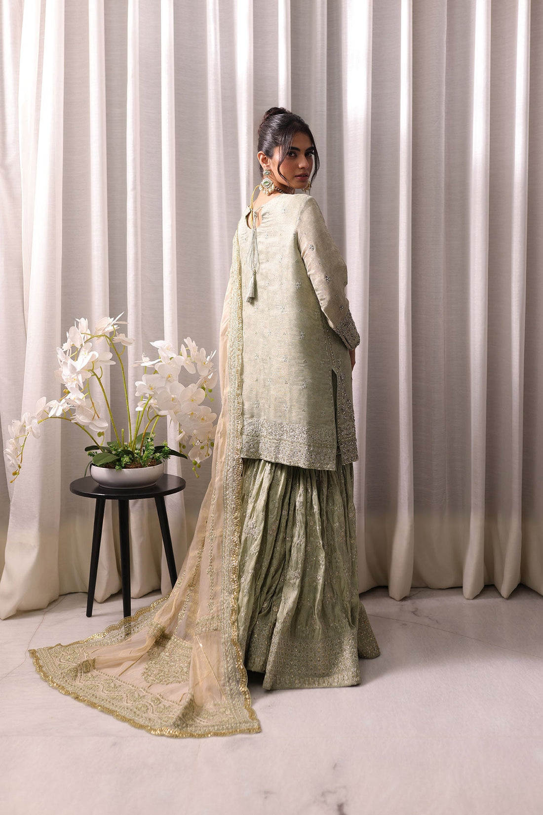 Dhanak | DHANAK COUTURE | Reyna:  SS24HF-3011 L-GREEN 3Pcs - House Of Hania