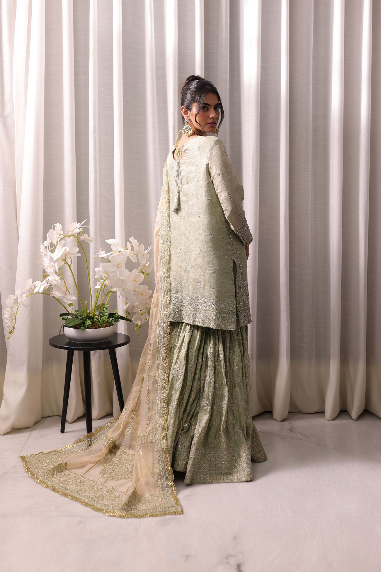 Dhanak | DHANAK COUTURE | Reyna:  SS24HF-3011 L-GREEN 3Pcs - House Of Hania